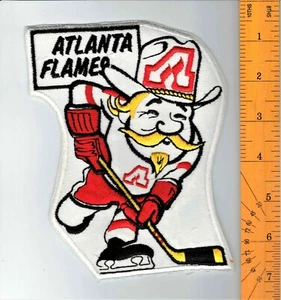 Parche de 7" de dibujos animados de Atlanta Flames de la NHL de principios de 1970 raro vintage y original - Imagen 1 de 1