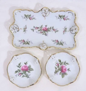 Rosenthal Kronach Moss Rose Collection Pierced Floral Dish Assortment 593 - Picture 1 of 4