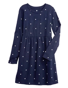 GAP Strickkleid mit Rock L/S Sternenmuster - marineblau - neu mit Etikett Mädchen 8 - Bild 1 von 3