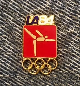 Insignia de pin olímpico de gimnasia ~ rojo ~ pictograma ~ 1984 Los Ángeles ~ Los Ángeles ~ Los Ángeles - Imagen 1 de 2