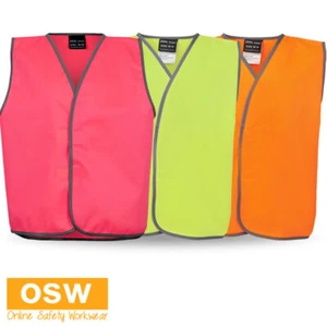 Kids Hi Vis Safety Vest Classic Durability Hook-Pile Tape Closure 6HVSU - Picture 1 of 14