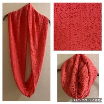 Bufanda infinita de encaje tejido coral otoño otoño Foto 1 de 4