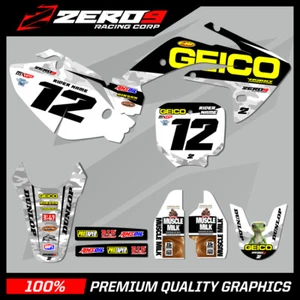 Kit de Gráficos MX Personalizado: HONDA CRF Motocross Graphics 85 - 150 / GEICO CAMO - Imagen 1 de 6