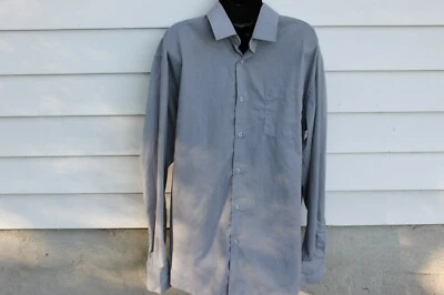BERLIONI ITALY MEN'S CLASSIC SHIRT SIZE XL COLOR GRAY LONG SLEEVE POCKET - Image 1 of 4