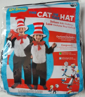 Size Small 4-6 Cat in the Hat Deluxe Kids Halloween Costume Dr Seuss by Elope - Image 1 of 4