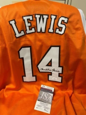 Freddie Lewis #14 Custom Sewn Autographed Indiana Pacers Jersey JSA - Image 1 of 4