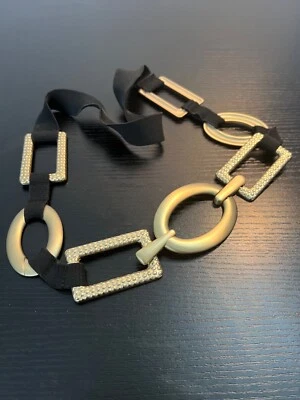 Chico's Women's Black Gold Elastic Wrap Belt - Image 1 of 4