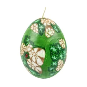 Green Flower Scented Handmade Candle Egg - Picture 1 of 1
