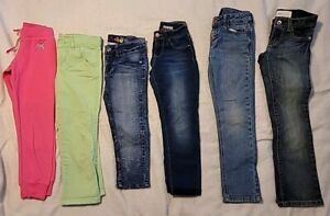 Mixed Lot of 6 Girls sz 7 Bottoms ~ Jeans, Jegging Anklet, Capri's, Sweatpants