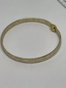 Vintage Italian Gold Stretch Bracelet, Yellow Gold 14K Italy 7" - Foto 1 di 11