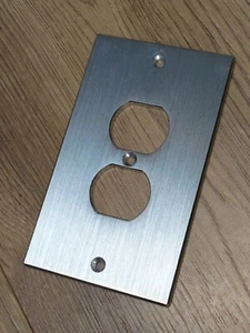 Aluminum Wall Panel Plate US AC Power socket 1x Duplex Receptacle Cover - Picture 1 of 3