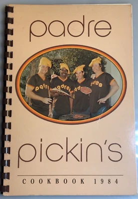 1984 San Diego Padres COOKBOOK Tony Gwynn Stuffed Shrimp Recipe PADRE PICKIN'S - Image 1 of 4