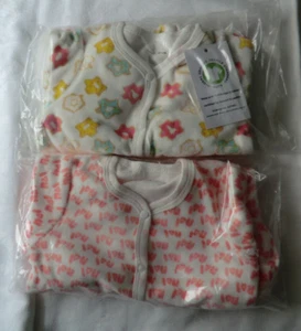 kuscheliger 2x Schlafoverall Baby unisex Langarm Schlafanzug rosa Gr. 71 cm, neu - Bild 1 von 5