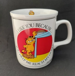 Garfield Enesco Kaffeebecher I Like You Because You Help Me Reach My Goals Keramik - Bild 1 von 8