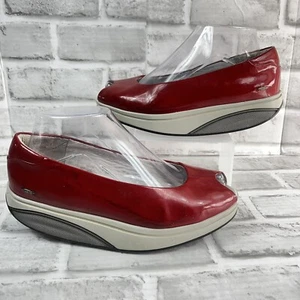 MBT Kianga Women's Size 6/6.5 Red Patent Leather Peep Toe Rocker Comfort Shoes - Picture 1 of 14