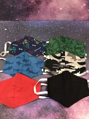 6 PCS-Kids Dinosaur/ Shark Design Toddler Reusable Mask Washable Protective  - Image 1 of 4