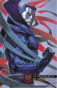Tarjeta coleccionable Fleer Mr Sinister Ultra Prints Jumbo 6-1/2"-10" exclusiva de X-Men - Imagen 1 de 1