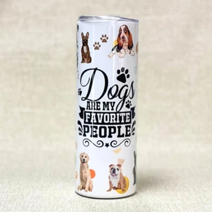 Vaso Dogs Are My Favorite People 20 OZ con tapa y pajita aislada - Imagen 1 de 2
