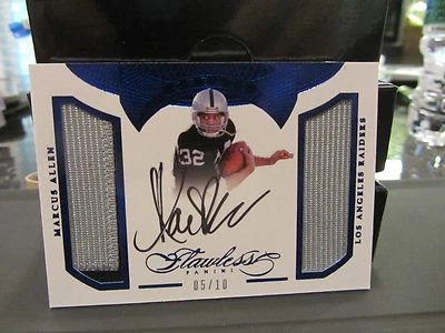 Panini Flawless On Card Autograph Jersey Raiders Marcus Allen 05/10  2016 - Image 1 of 4