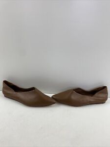 VINCE. ‘Cullen’ Brown Leather Pointed Toe Slip On Flats Women’s Size 6.5 M