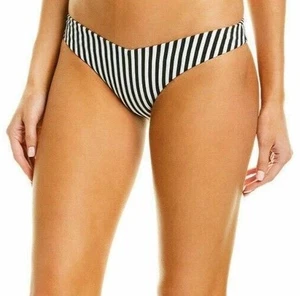 Traje de baño Onia para mujer grande Chiara parte inferior de bikini macro rayas negro blanco nuevo - Imagen 1 de 4