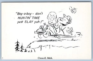 1940's GREETINGS from CROSWELL MICHIGAN DEAD END CLIFF HUMOROUS VINTAGE POSTCARD - Picture 1 of 2