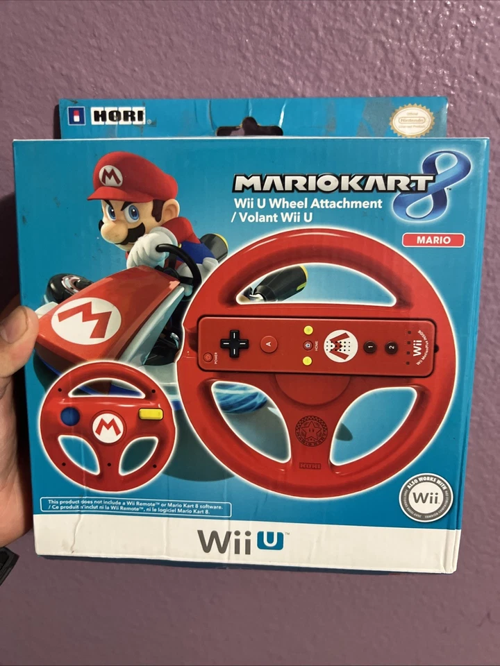Official Nintendo Wii U Mario Kart 8 Steering Wheel -Red Hori FREE SAME DAY SHIP - Image 1 of 4
