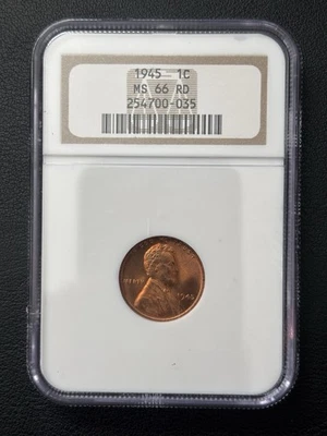 1945 NGC MS 66 RD United States / American Lincoln Wheat Cent. - Image 1 of 4