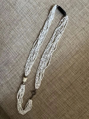 Collar distintivo Silpada de múltiples hebras con cuentas de vidrio blanco y esterlina 33" Foto 1 de 4