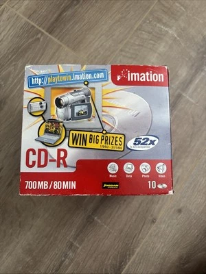 IMATION CD-R DISCS - 10 Pack -  700MB/80MIN 52X - New/Old Stock - Image 1 of 4