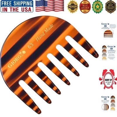 Peine desenredante de dientes anchos hecho a mano - tamaño de viaje para el cuidado del cabello sin esfuerzo Foto 1 de 4