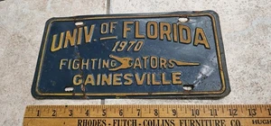 1970 University Of Florida Football Gators Gainesville Booster License Plate UF - Picture 1 of 4