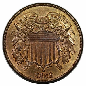 1868 2 Cent Piece - Picture 1 of 2