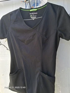 Blusa Médica H&h WorkV Cuello Negra Para Mujer’s Xxs 34 Elastizada Absorbente - Imagen 1 de 4