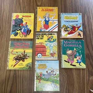 6 Vintage kleines goldenes Buch TV Cartoon Figuren Lot Magilla Gorilla Gadget Bozo + - Bild 1 von 14