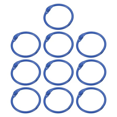 Anillos de encuadernación de hojas sueltas de 1 pulgada, paquete de 10 llaveros de metal hágalo usted mismo, azul brillante Foto 1 de 4