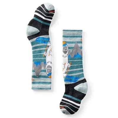 SMARTWOOL 袜子 Yeti 图案全靠垫小腿尺寸儿童小号 — 第 1/4 张图片