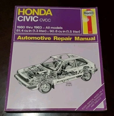 Haynes Honda Civic 1300 y 1500 CVCC 1980 a 1983 todos los modelos manual de reparación 633 Foto 1 de 4