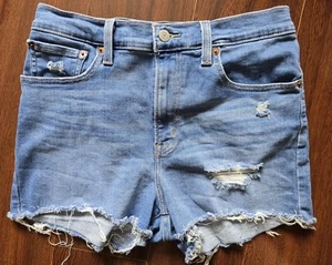 Levis High Rise Shorts 30 Stretch Medium Wash - Picture 1 of 7