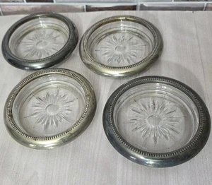 Vintage Leonard Versilbert Untersetzer 4er Set | Verzierte Barware Getränk Untersetzer - Bild 1 von 22