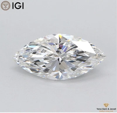 F Color VS1 Clarity Marquise Cut IGI Certificate 1.00 CT. CVD Lab Grown Diamond - Image 1 of 4