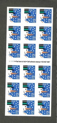 #2803a 29c SNOWMAN  ISSUE BOOKLET OF 18  SA MNH UNFOLDED - Image 1 of 2