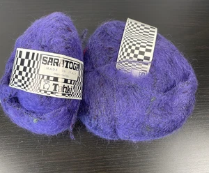 2 Skeins of Saratoga Tahki Mohair Silk Yarn Vibrant Purple/Blk Color Italian 50g - Picture 1 of 5