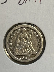 1843 seated liberty dime Fine - Picture 1 of 3