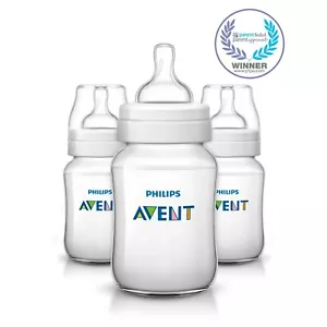 Philips Avent Anti-Colic BPA-Free Baby Bottles - 9oz, Clear, 3 ct - Picture 1 of 8