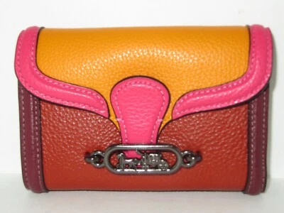 Coach 2988 New Jade Medium Envelope Wallet Color block Terracotta Electric Pink - Image 1 of 4