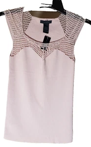 The Limited S Beaded Sweetheart Blush Pink Knit Top Vintage NWT - Picture 1 of 3