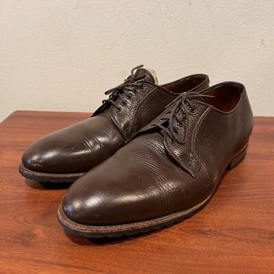 Zapato de vestir Brooks Brothers para hombre de cuero granulado talla 11,5 marrón con cordones punta lisa Foto 1 de 4