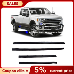 For 1999-2016 Ford F250 F350 Crew Cab 4PCS Door Lower Rubber Weather Strip Seal
