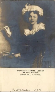  Vintage RPPC Photo Postcard Portrait of Mme Lebrun Florence 1911 Signed Wymann - Picture 1 of 3
